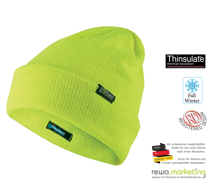 Wintermütze in yellow fluo